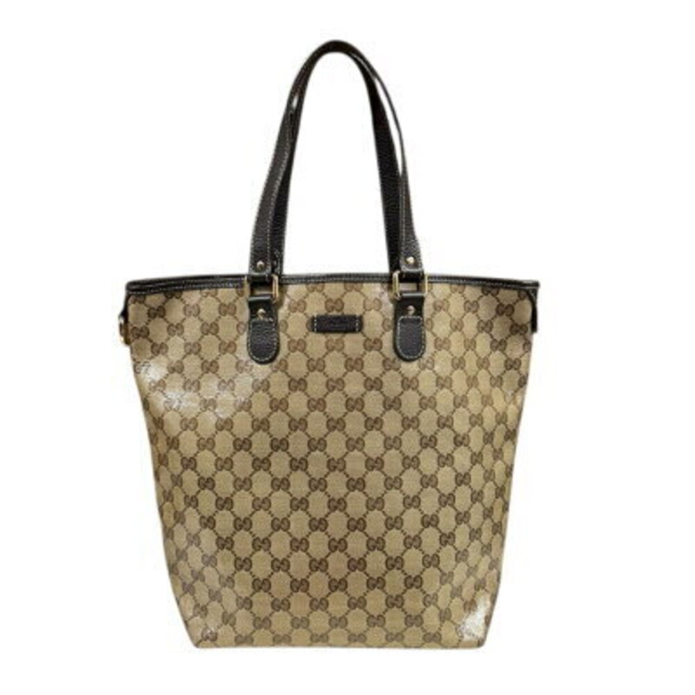 Gucci GG Crystal Tote Bag Leather Beige